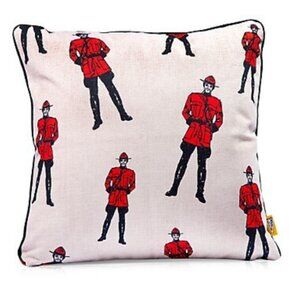 New Canadian Mountie Soft Burlap Throw Pillow Shell (Stuffing Not Included)